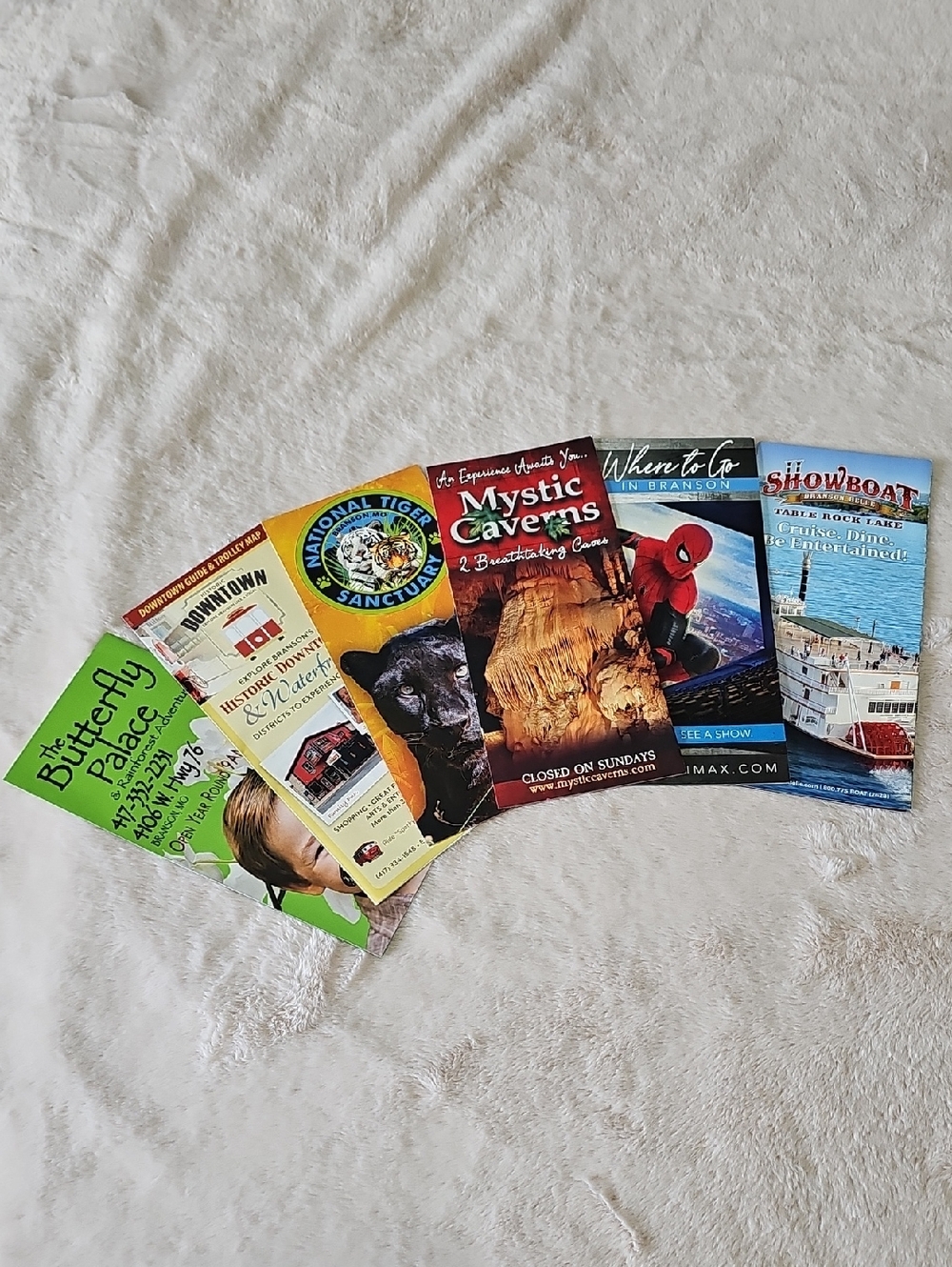 Assorted Travel Brochures for Branson Missouri with Bright Multi-Color Covers